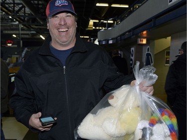 Jason Dutka at the Teddy Bear Toss at the Pats game.