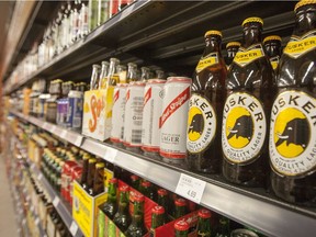 Products on display at the Co-op liquor store in Blairmore, Saskatoon in 2014.