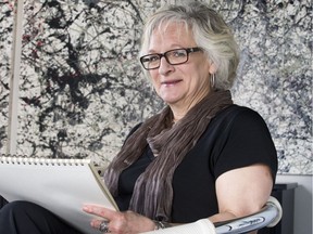 Gloria Stefanson at her home in Allan Sask. surrounded by her own artwork.