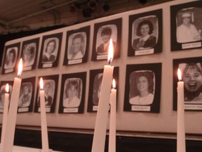 A 2006 vigil at the University of Regina honoured the memory of 14 women killed during the École Polytechnique massacre in Montreal in 1989.