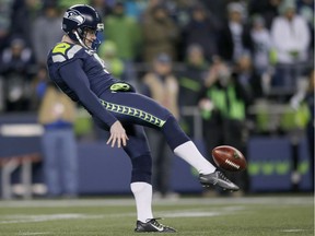 Regina-born punter Jon Ryan, shown with the Seattle Seahawks, wants to keep playing pro football despite being out of the game this season.
