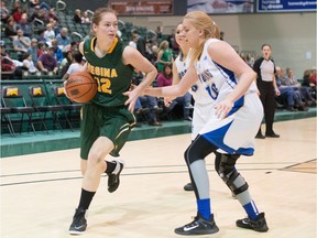 Christina McCusker, left, has helped the University of Regina Cougars earn second spot in the national women's basketball rankings.
