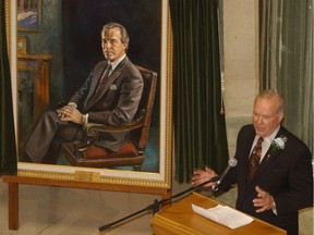 He left office 25 years ago, but people are still talking about former Saskatchewan premier Grant Devine, pictured at the 2005 unveiling of his official portrait.