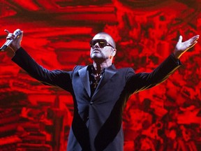 British singer George Michael performs on stage during a charity gala in Paris in 2012.