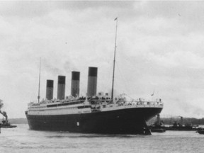 A photo of the Titanic dated April 10, 1912 - Photographer: Henry William Clarke, April 10, 1912. Source: Vancouver Maritime Museum [PNG Merlin Archive]
