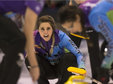 Robyn Silvernagle during the Scotties Women's Provincial final held in Melville, Saskatchewan.