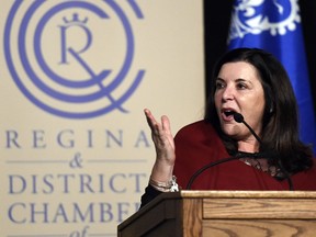 University of Regina president Vianne Timmons delivers the 2017 State of the University Address to the Regina and District Chamber of Commerce.