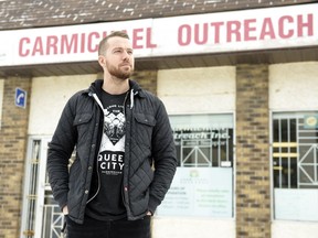 Tyler Gray, of Carmichael Outreach, stands outside their current location on 1900 block Osler Street in Regina.