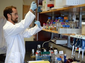 Dr. Andrew Cameron, a biologist at the Institute for Microbial Systems and Society (IMSS) Research Laboratory at the University of Regina.