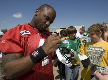 Roughrider fans packed Griffiths Stadium Saturday, June 13, 2009 for an autograph session and pre-season practice and players like quarterback Darian Durant were on hand.