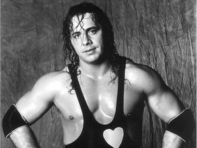 Bret Hart, pictured in 1989, has written a colourful autobiography about his life.
