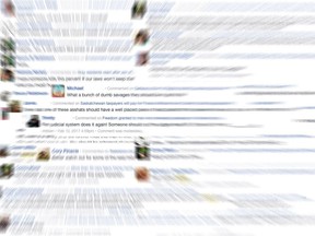 A collection of comments hidden from the Leader-Post's Facebook page. Photo illustration by Austin M. Davis