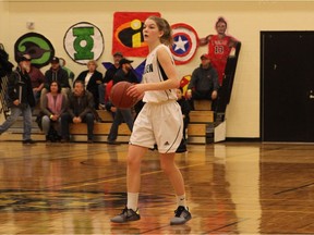 Dayna Pearce of the Lumsden Angels during the senior girls final at the 2017 Luther Invitational Tournament. Photo courtesy Dayna Pearce.