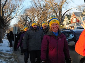 Submitted photo. More than $37,000 was raised locally at this year's Coldest Night of the Year walk, a national homelessness fundraiser and awareness event hosted in Regina by the YWCA. Close to 180 walkers took part.