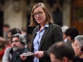 Minister of Democratic Institutions Karina Gould responds to a question during question period in the House of Commons on Parliament Hill in Ottawa on Friday, Feb. 3, 2017.