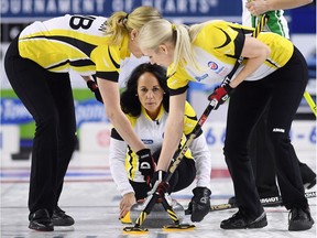 Regina's Michelle Englot, skipping Team Manitoba, has a 4-0 record at the Scotties Tournament of Hearts.