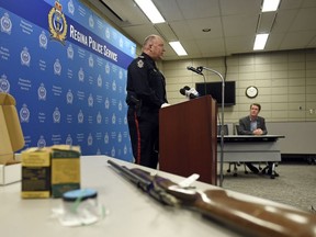 Regina Police Service (RPS) Chief Evan Bray talks about the gun amnesty program in which police will pick up unwanted guns from people's homes in Regina.