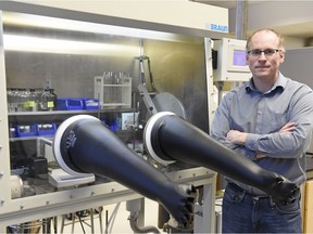 Brian Sterenberg, chemistry professor at the University of Regina in lab