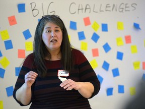 Lisa Lawley of B.C.'s Kermode Friendship Society speaks during the National Symposium on Fetal Alcohol Spectrum Disorder at the University of Regina.