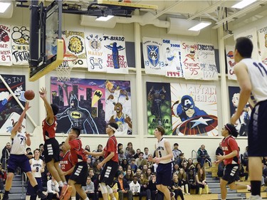 The opening game at LIT, between the Kelowna Knights and Winnipeg Sisler Spartans, kicks off the 65th annual basketball tournament at Luther College High School in Regina.