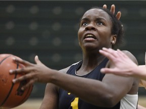 Kyanna Giles, shown in this file photo, had a pair of strong games for the University of Regina Cougars women's basketball team on the weekend.