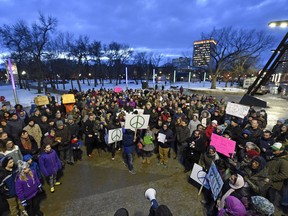 A Solidarity Vigil for Quebec City was held at City Square Plaza in Regina on Monday.