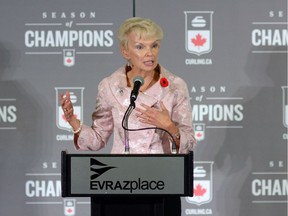 Regina's Bernadette McIntyre, shown in this file photo, has received Curling Canada's Award of Achievement.