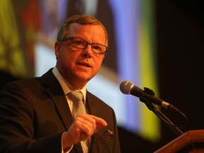 Premier Brad Wall addresses the SUMA convention at TCU Place in Saskatoon on February 6, 2017.