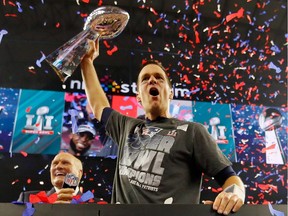 New England Patriots quarterback Tom Brady celebrated his fifth Super Bowl title on Sunday.