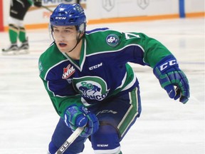 Tyler Steenbergen of the Swift Current Broncos is one of the WHL's leading goal scorers.