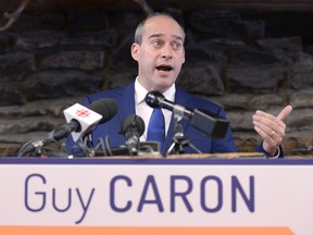 NDP MP Guy Caron announces that he will run for the leadership of the New Democratic Party, on Monday, Feb. 27, 2017 in Gatineau, Que.