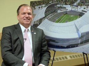 Mark Williams, stadium design head with HKS Architects during the unveiling of the design details for the new Mosaic Stadium as part of the Regina Revitalization Initiative on May 22, 2014, in Regina.