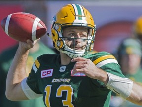 Edmonton Eskimos QB Mike Reilly (13) thinks Vince Young could be successful with the Roughriders.