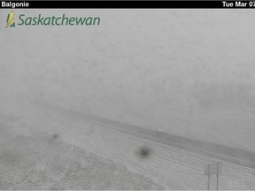 Screenshot of government camera on Trans-Canada Highway near Balgonie.