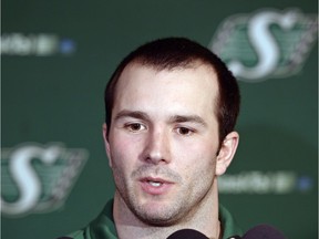 Weston Dressler is shown on Jan. 30, 2015, when he signed a four-year contract with the Saskatchewan Roughriders. The deal was abruptly terminated the following January.