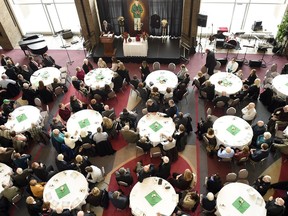 A celebration of Gordon Currie's life was held Wednesday in the Conexus Arts Centre's theatre lobby.