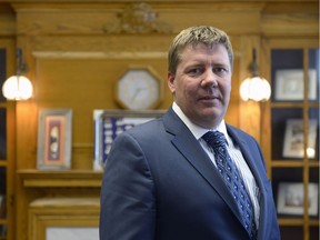 Environment minister Scott Moe at his office at the Legislative Building.