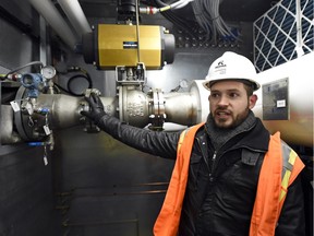 Garret Ruiters, senior engineer environmental services, speaks about the facility  during the official opening of the Landfill Gas to Energy Facility, which uses waste gas from the landfill to generate electricity in Regina. TROY FLEECE / Regina Leader-Post