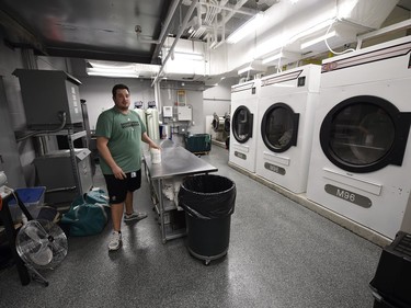 A look at the laundry  during a media tour of the Roughriders' facilities at the New Mosaic Stadium in Regina.