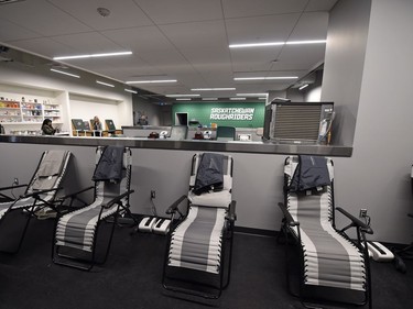 A look at the physiotherapy room during a media tour of the Roughriders' facilities at the New Mosaic Stadium in Regina.