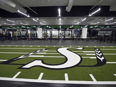 A look at the players gym during a media tour of the Roughriders' facilities at the New Mosaic Stadium in Regina.