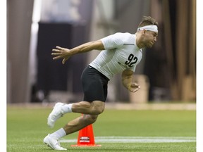 Rams linebacker Michael Stefanovic took part in Thursday's Western regional combine.