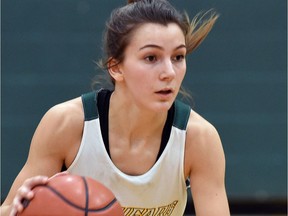 Avery Pearce, shown in this file photo, had 14 points for the victorious University of Regina Cougars at the U Sports women's basketball championship Friday in Victoria.