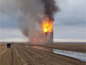 A grain elevator was burned down on April 4, 2017. The grain elevator was located halfway between the towns of Elrose and Rosetown.