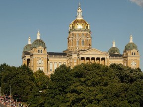 The Iowa state capitol building in Des Moines, Iowa.