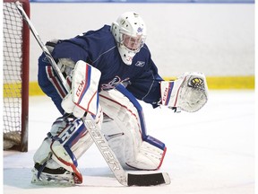 Nathan Moore, shown in this file photo, registered a shutout for the Regina Pat Canadians on Thursday against the Saskatoon Blazers.