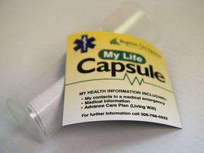 Advance care plans —
 or living wills — can be kept in a My Life Capsule provided by the Regina Qu'Appelle Health Region.