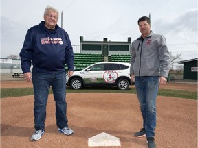 The Regina Red Sox are a success thanks to the efforts of volunteers like general manager Bernie Eiswirth (left) and president Gary Brotzel.