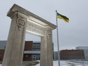 An arch from the old Regina Jail sits outside the Regina Provincial Correctional Centre.