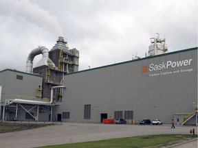 A file photo of the SaskPower carbon capture and storage facility at the Boundary Dam Power Station in Estevan.